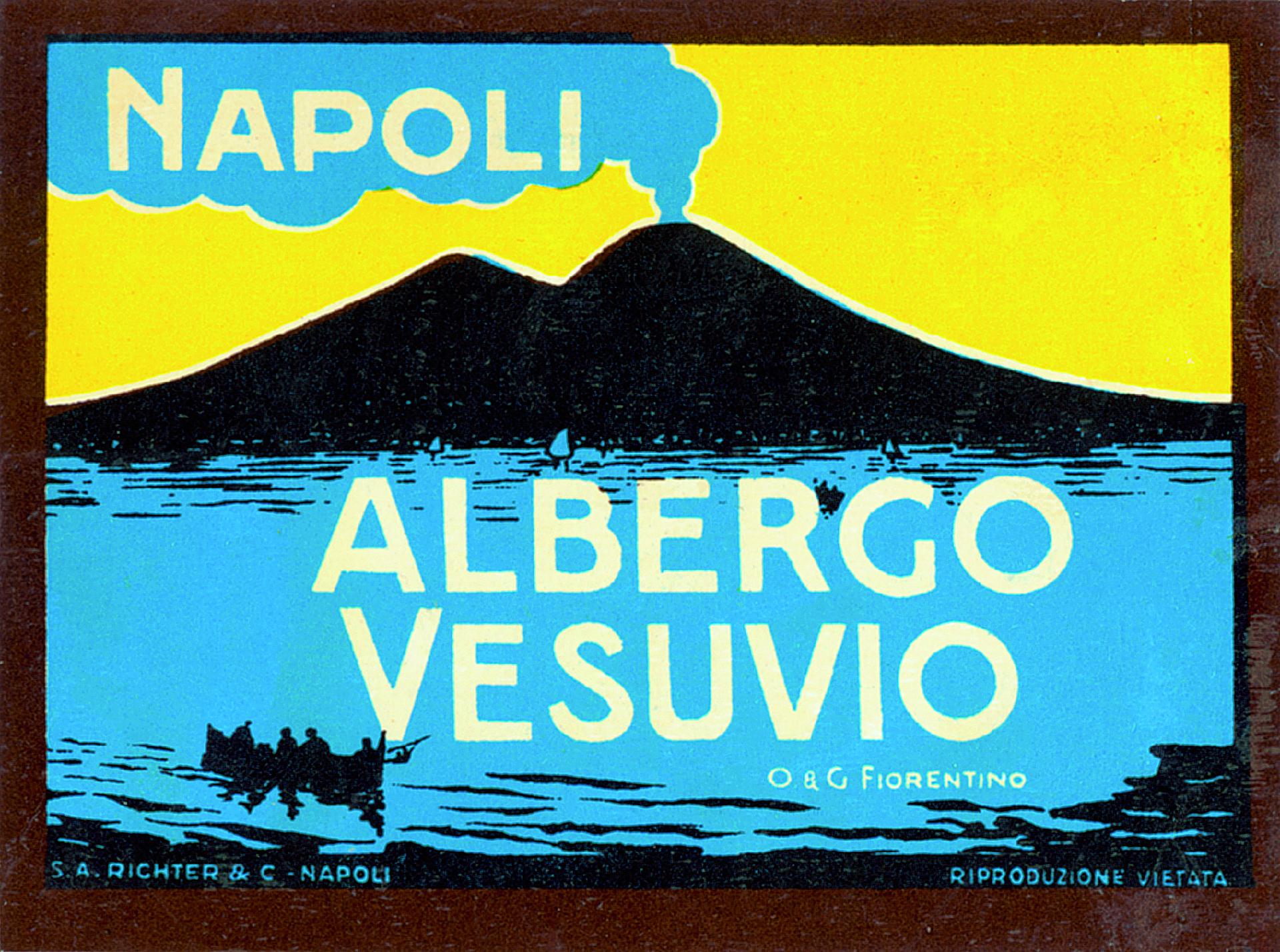 Albergo Vesuvio Napoli etichetta per valigia 1930 - Museo Nazionale della Montagna "Duca Degli Abruzzi" - CAI Torino