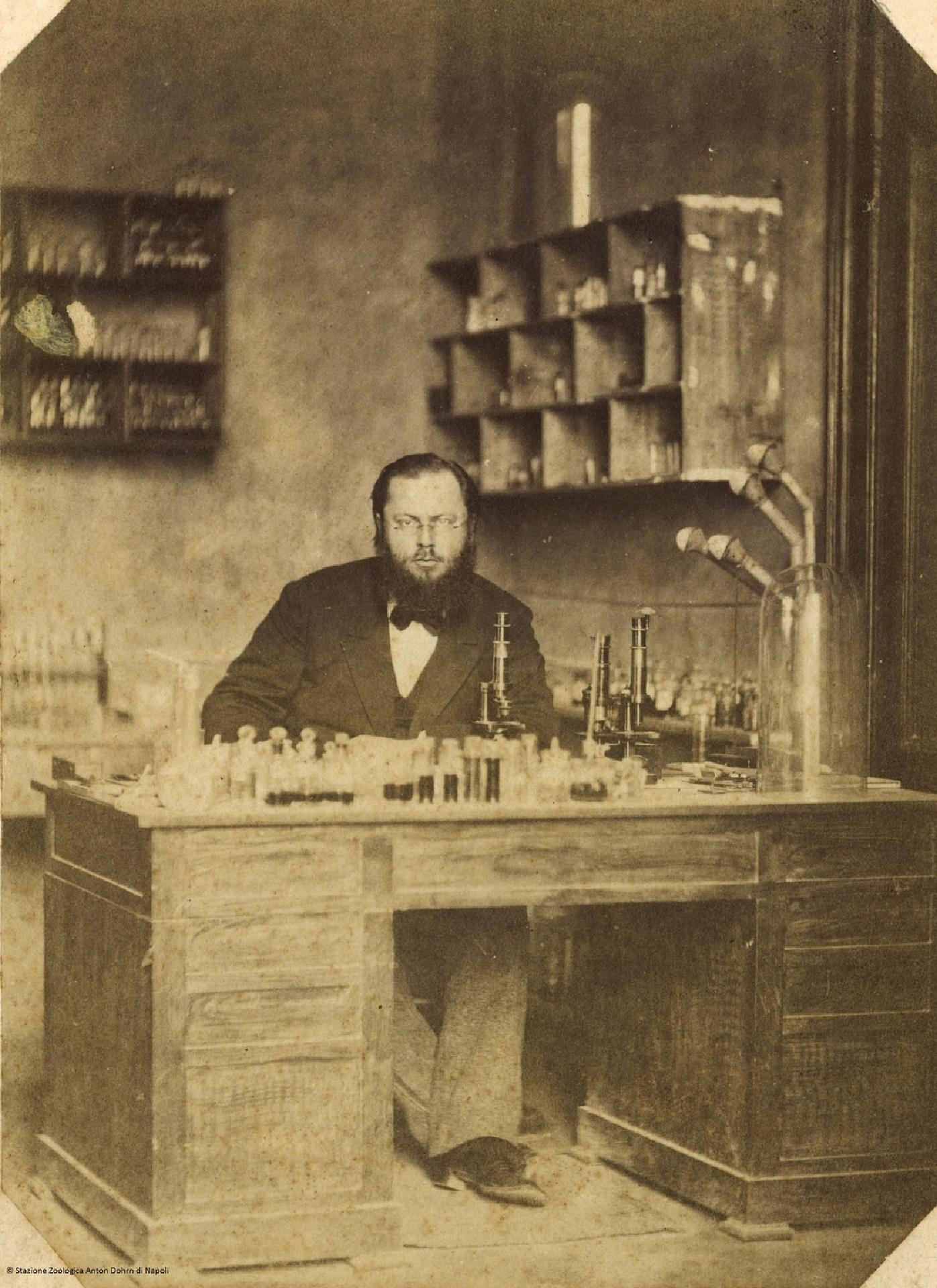 Anton Dohrn at the study table - Stazione zoologica Anton Dohrn di Napoli