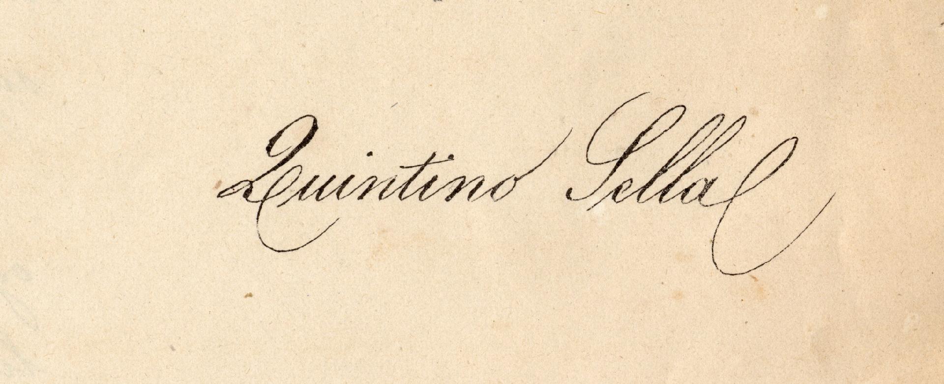 Firma di Quintino Sella - Museo Nazionale della Scienza e della Tecnologia Leonardo da Vinci di Milano
