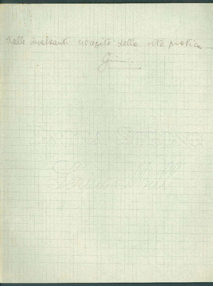 Firma di Ginestra alla fine del manoscritto Il grammofono senza disco - CC BY-SA Dipartimento di Fisica - Sapienza Università di Roma
